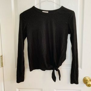 Black long sleeve shirt with tie